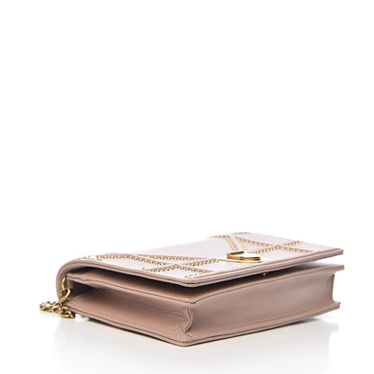 Christian Dior Calfskin Studded Diorama Wallet on Chain Pouch Nude 4 of 10