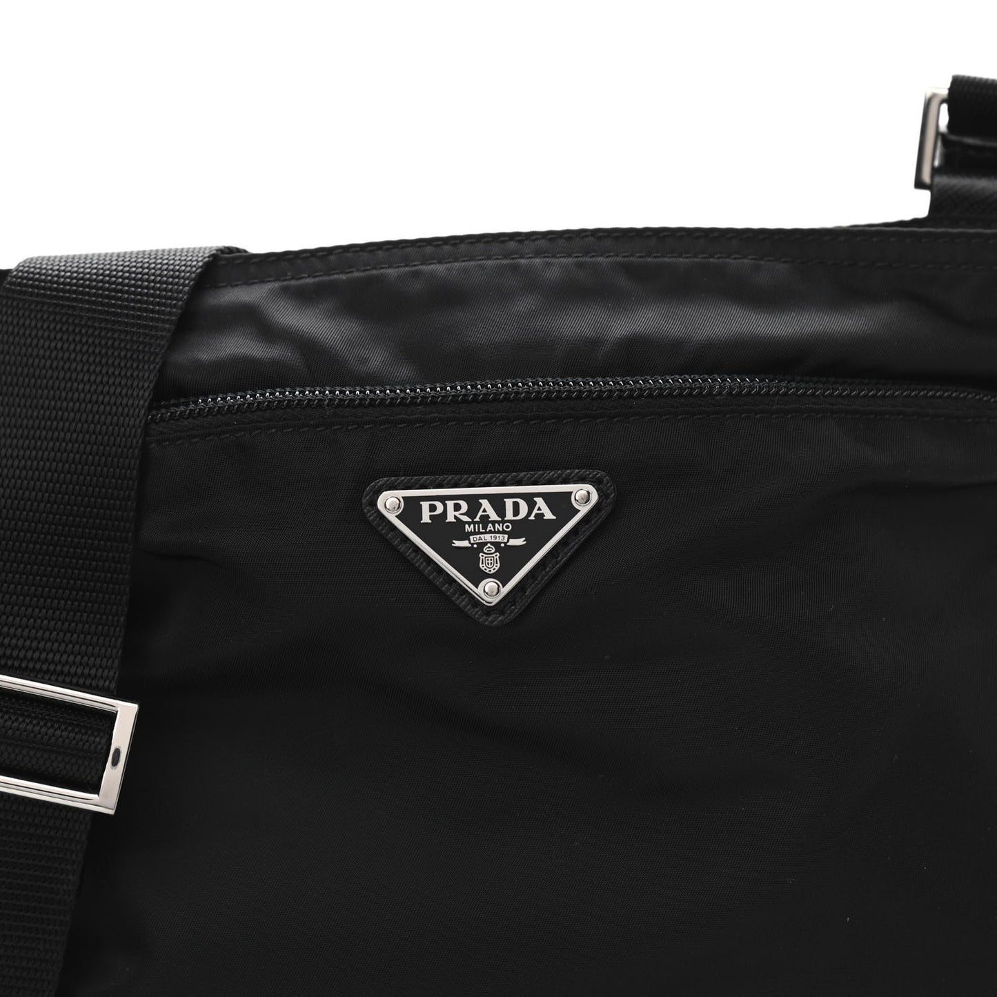Nylon Vela Flat Messenger Bag Black