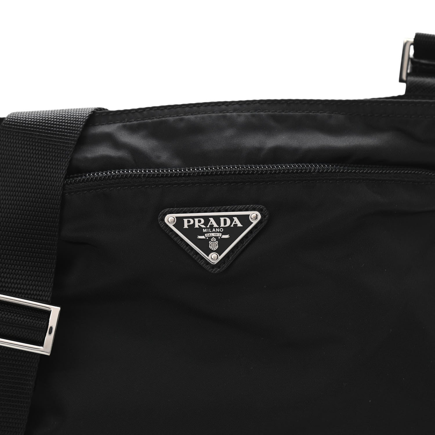 Prada Nylon Vela Flat Messenger Bag Black 7 of 9