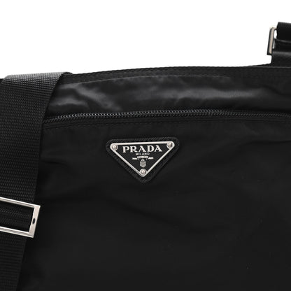Prada Nylon Vela Flat Messenger Bag Black 7 of 9
