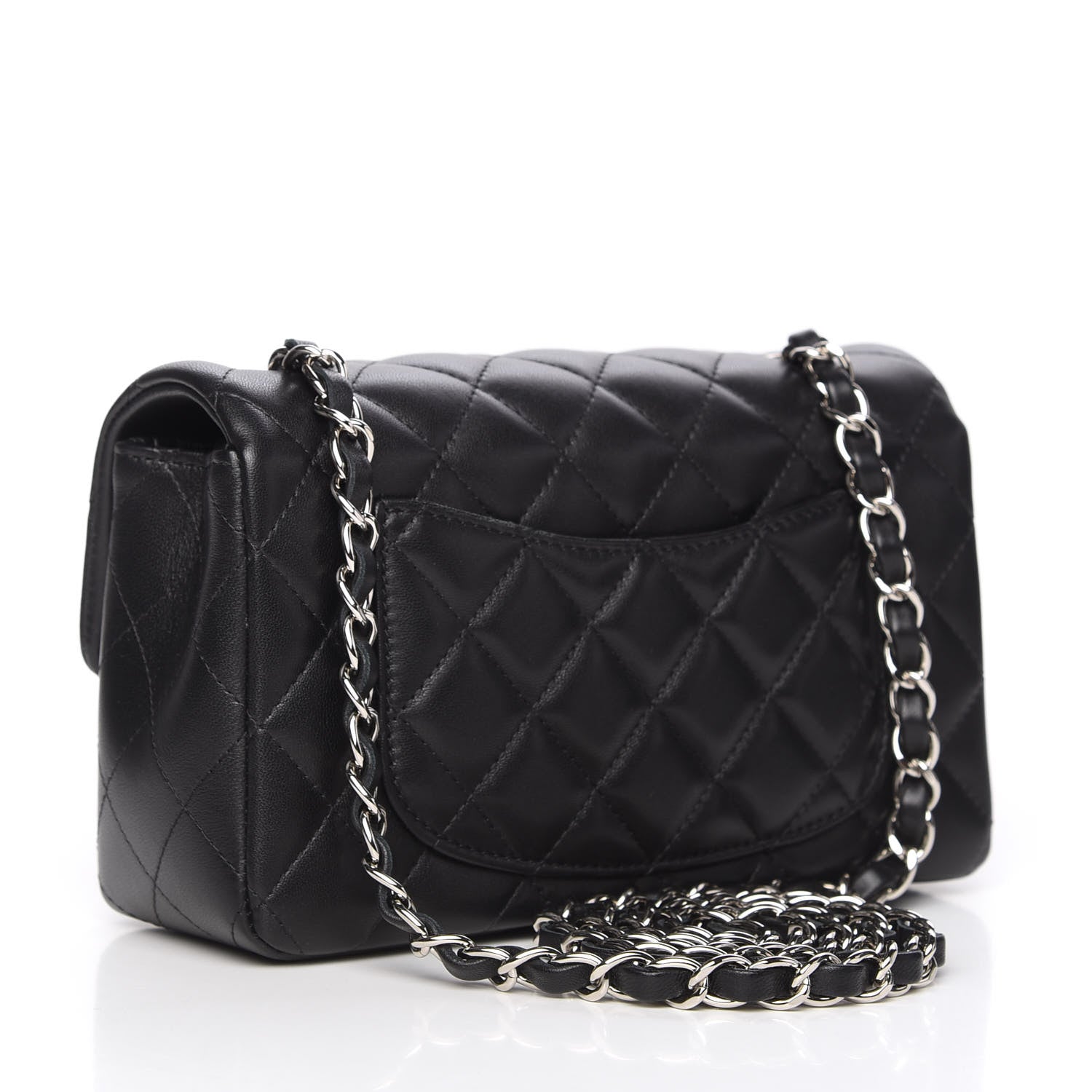 Chanel Lambskin Quilted Mini Rectangular Flap Black 3 of 12