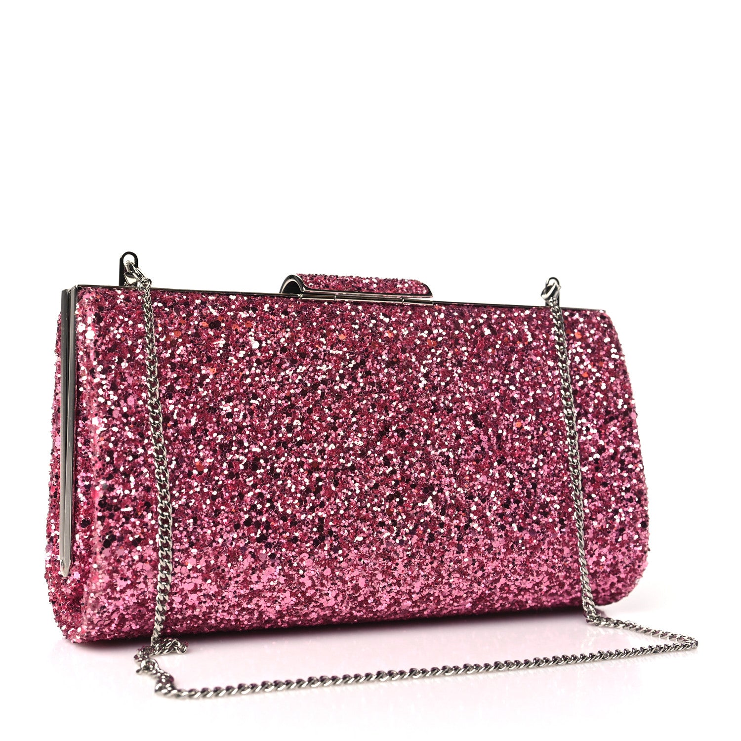 Jimmy Choo Coarse Glitter Clutch Pink 3 of 10