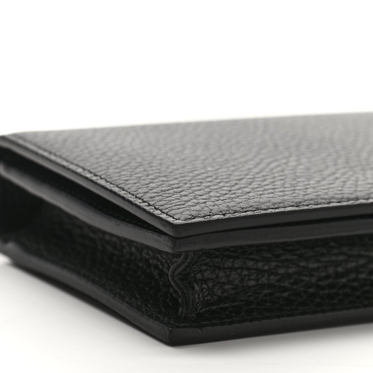 Dollar Calfskin Medium Betty Chain Wallet Black