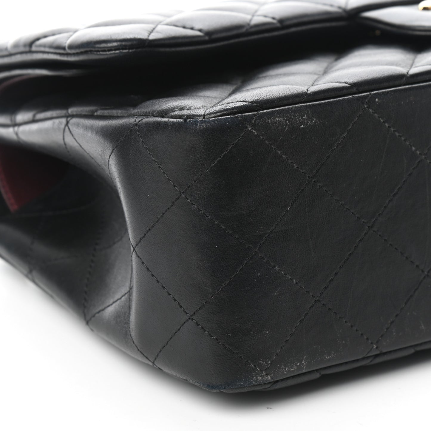 Lambskin Quilted Jumbo Double Flap Black