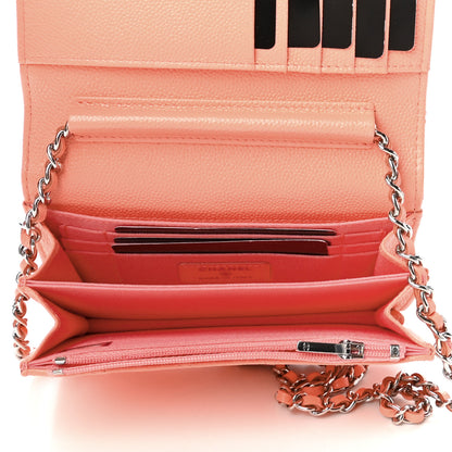 Chanel Caviar Quilted Mini Wallet On Chain WOC Coral 5 of 9