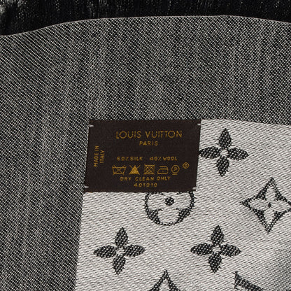 Louis Vuitton Silk Wool Monogram Denim Shawl Black 5 of 5