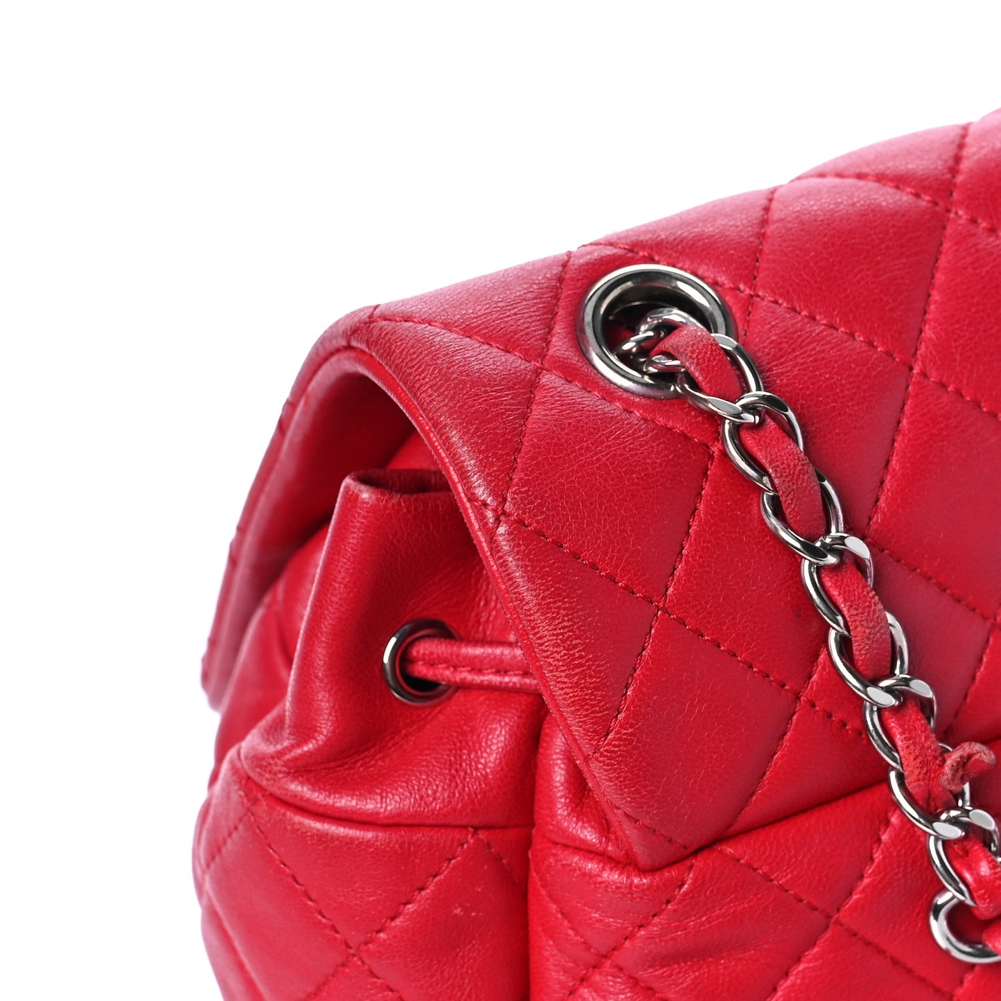 Lambskin Quilted Large Urban Spirit Backpack Red