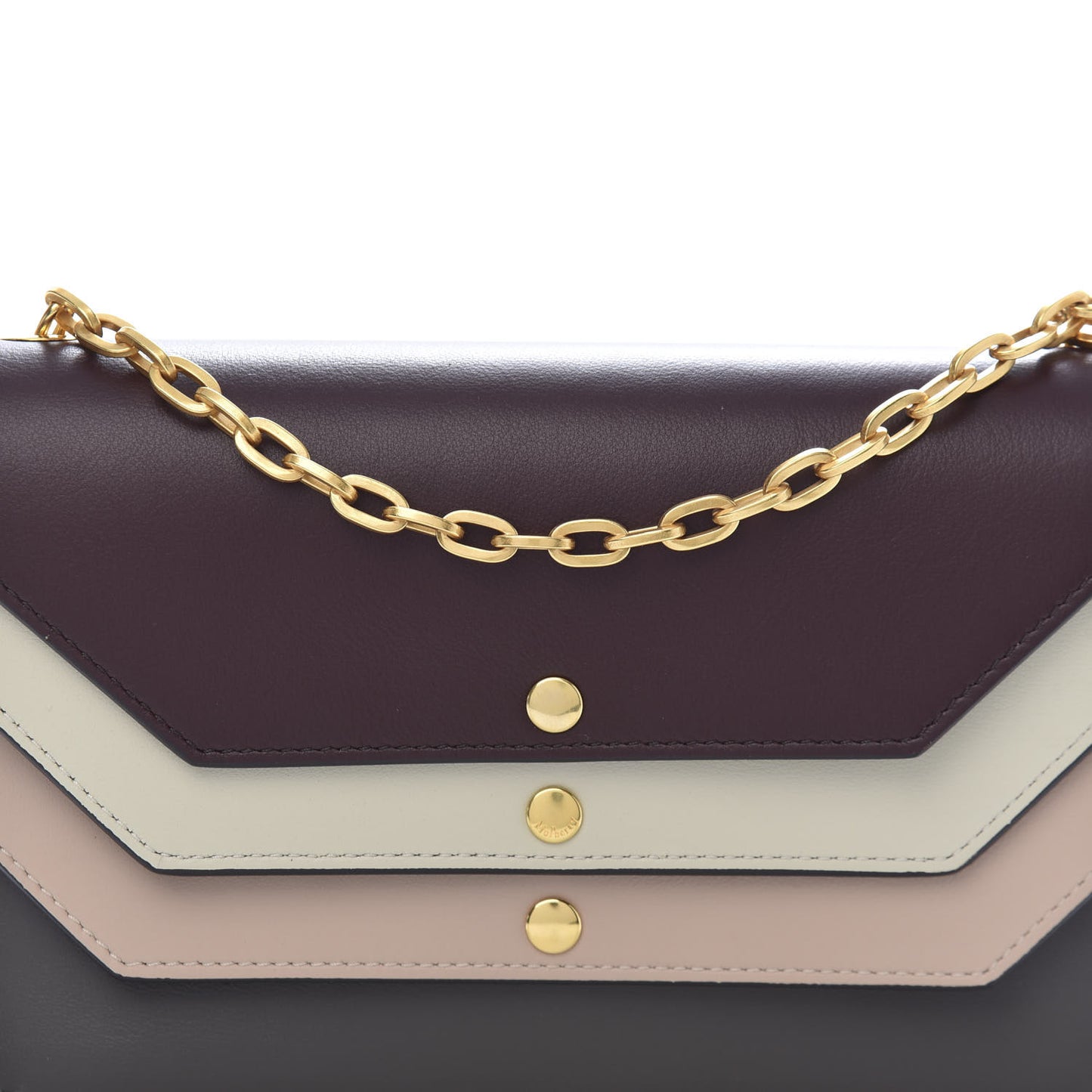 Smooth Calfskin Multiflap Chain Clutch Oxblood Multicolor