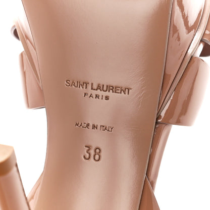 Saint Laurent Patent Tribute 75 Platform Sandals 38 Nude 6 of 9