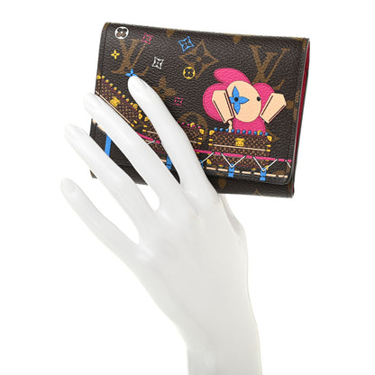 Louis Vuitton Monogram 2020 Christmas Animation Roller Coaster Victorine Wallet Pivoine 2 of 7