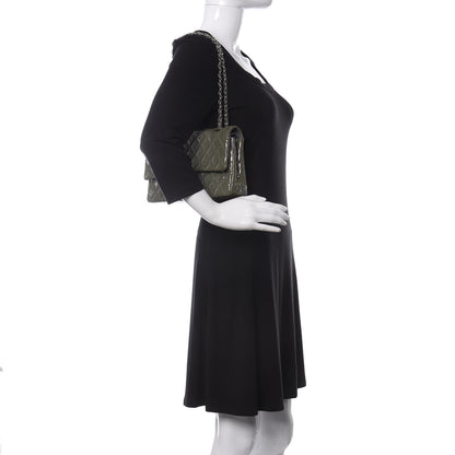 Chanel Patent Calfskin Quilted Medium Double Flap Grey 2 of 11