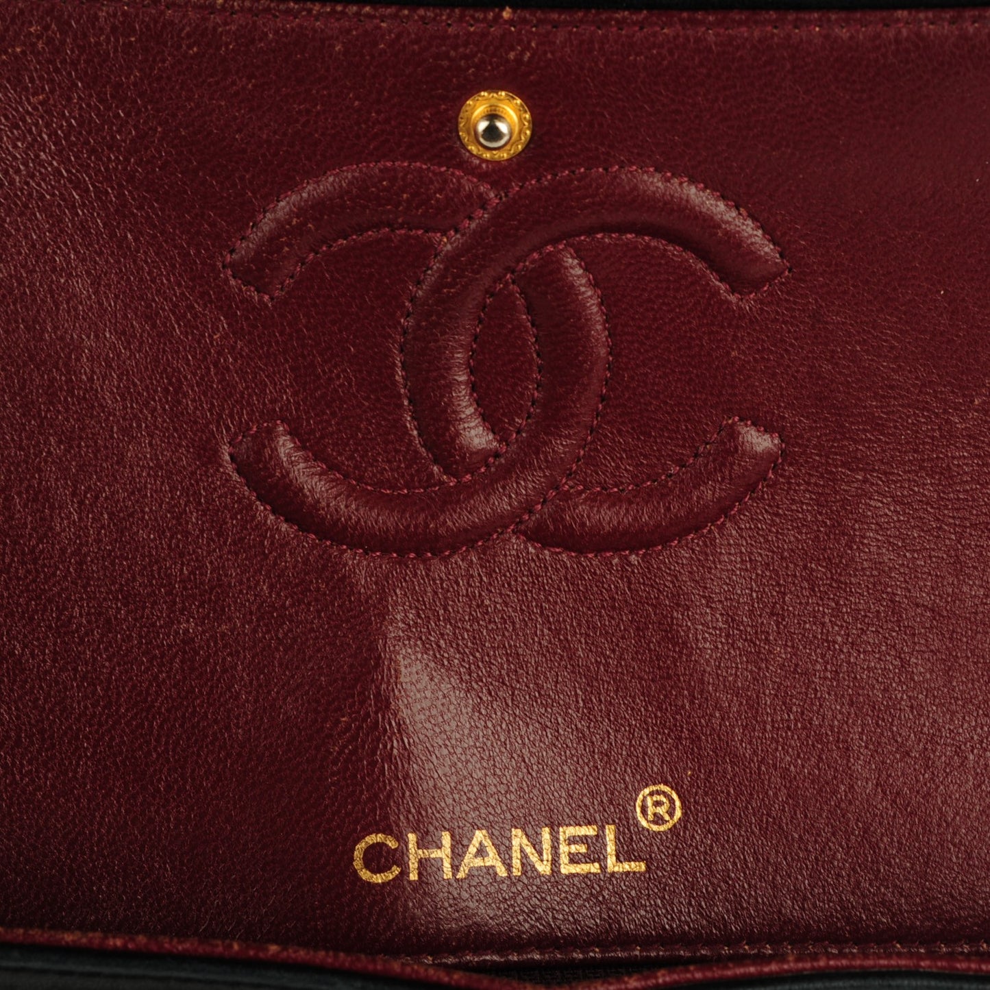 Lambskin Quilted Medium Double Flap Black
