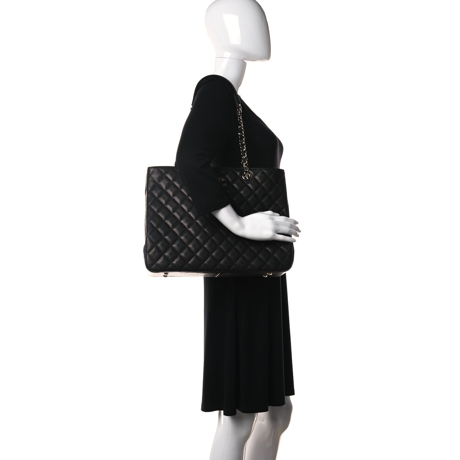 Chanel Caviar Quilted Large Shopping Tote Black 3 of 12