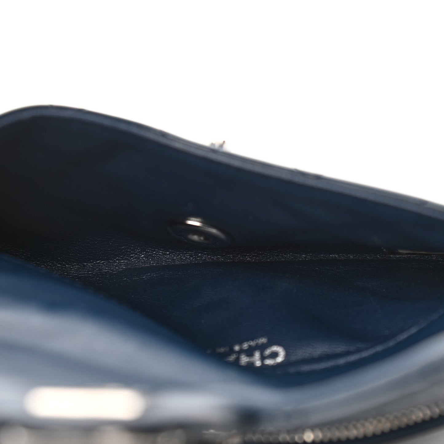 Patent Calfskin Mini Flap Crossbody Blue