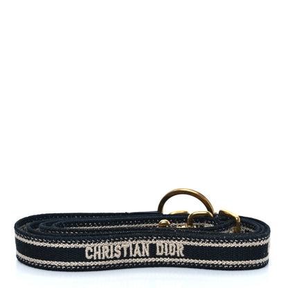 Christian Dior Canvas Embroidered Key Chain Shoulder Strap Black White 2 of 3