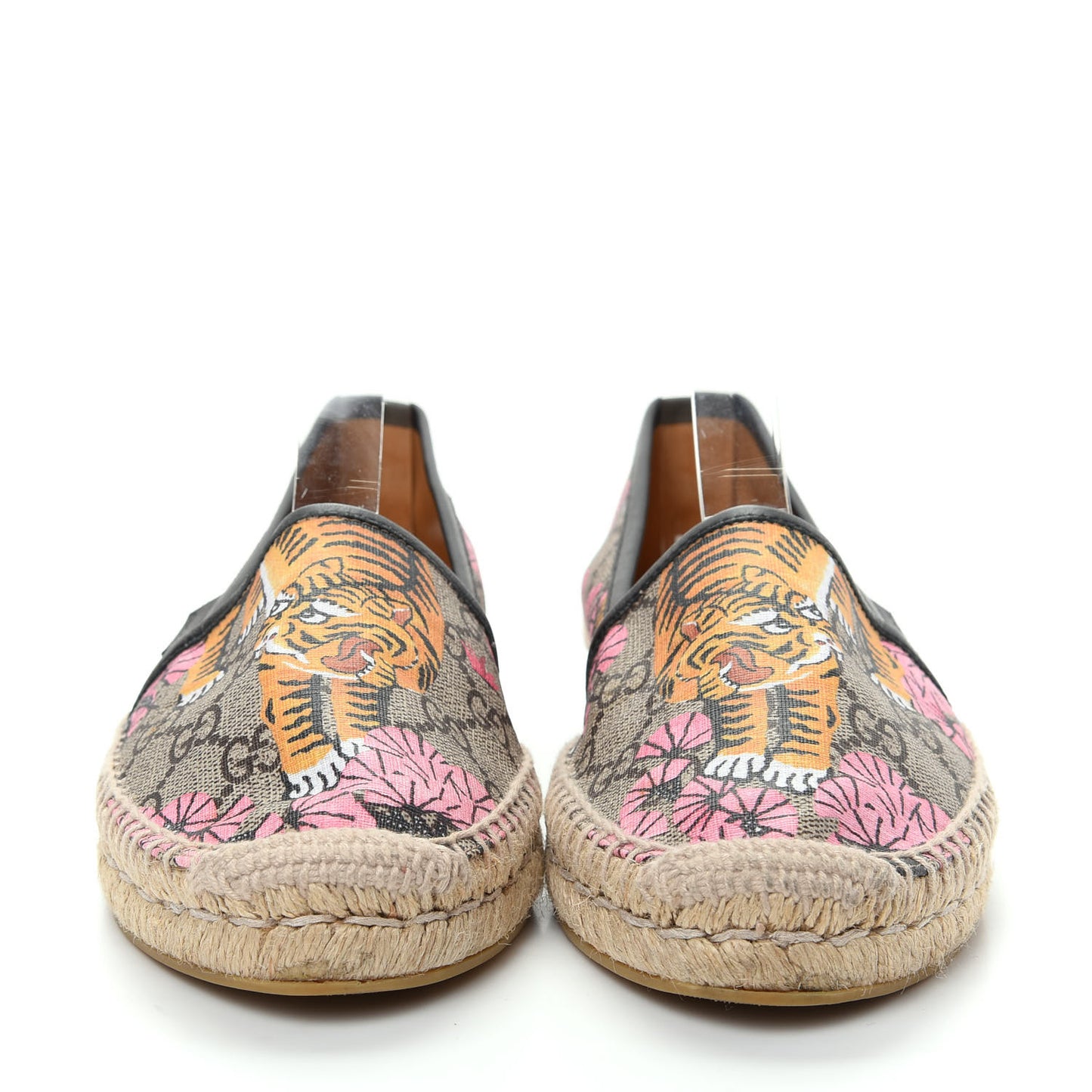 GG Supreme Monogram Bengal Espadrilles 38.5 Beige Pink