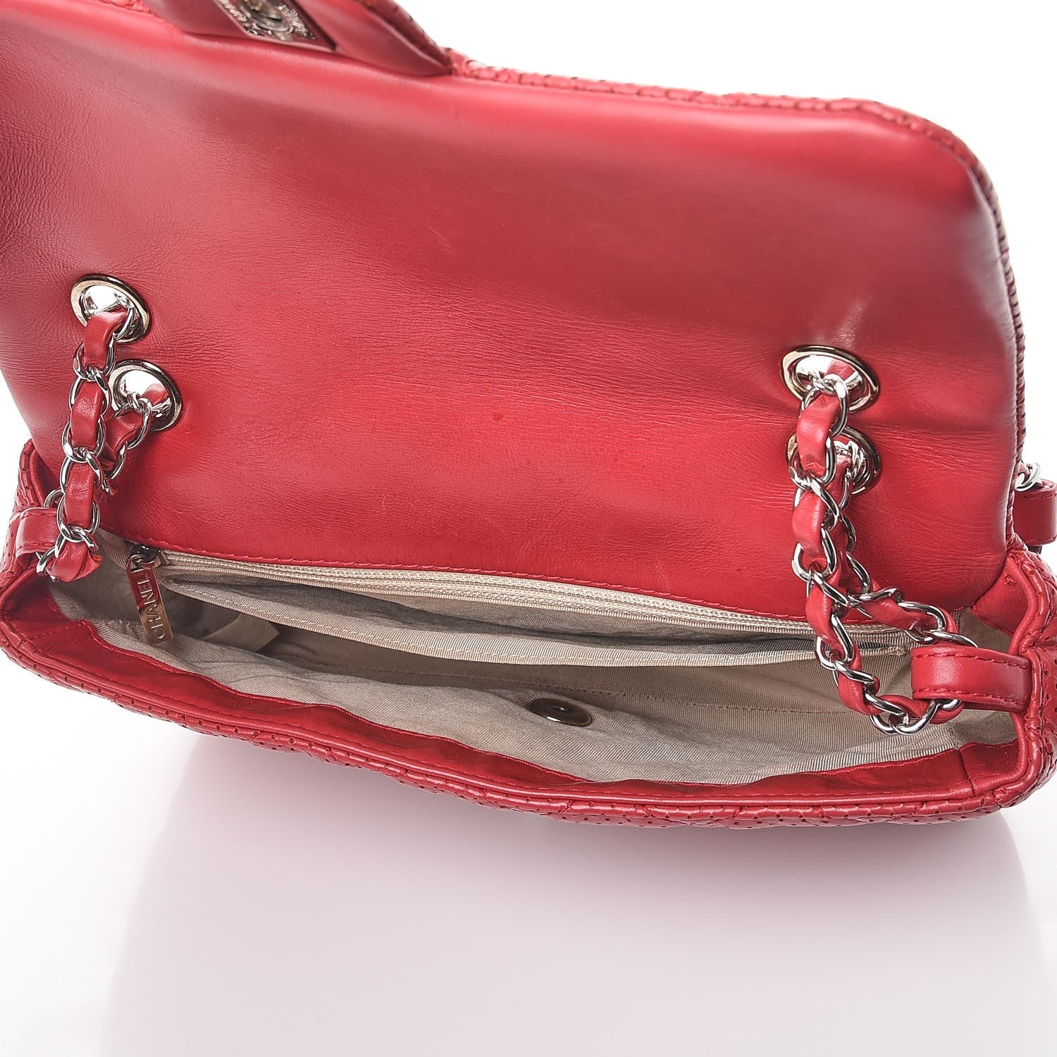 Chanel Lambskin Perforated Medium Punch Flap Red 5 of 8