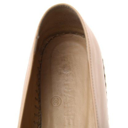 Chanel Lambskin CC Espadrilles 38 Beige Black 10 of 15
