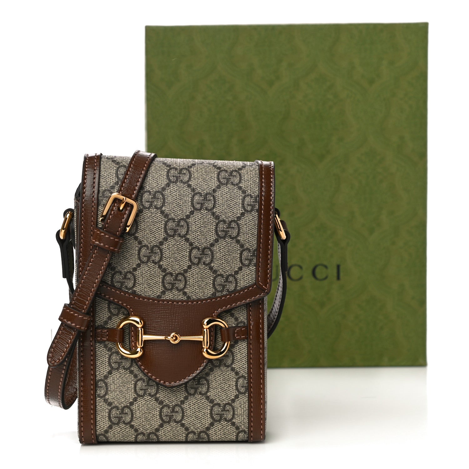 Gucci GG Supreme Monogram Mini Horsebit 1955 Crossbody Bag Beige Brown Sugar 11 of 11