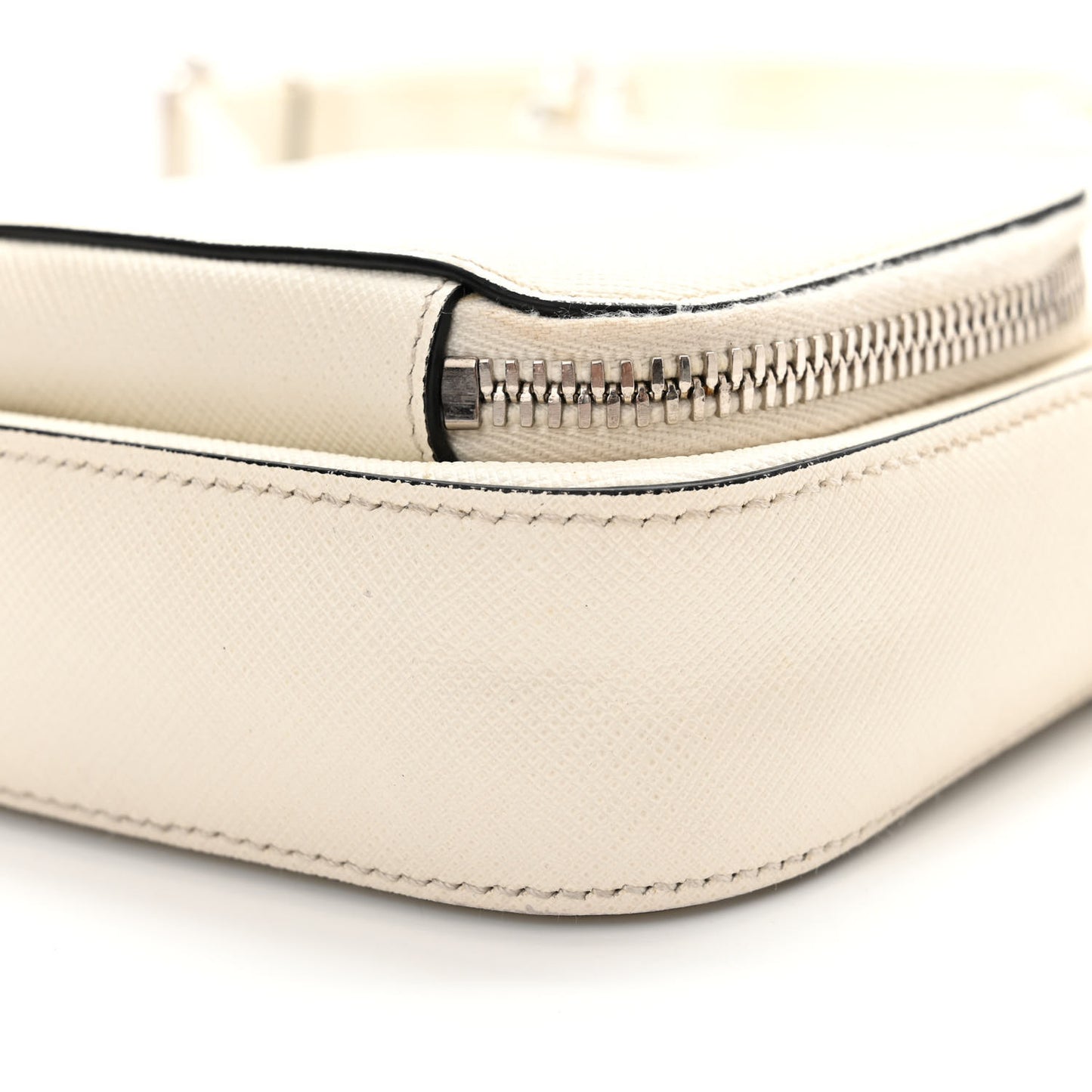 Saffiano Lux Phone Crossbody Pouch White