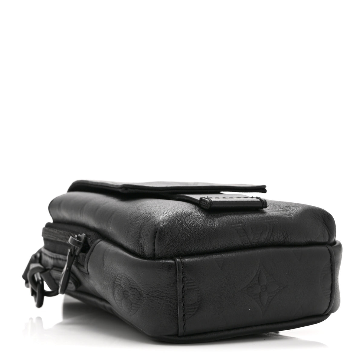 Calfskin Monogram Shadow Double Phone Pouch NM Black