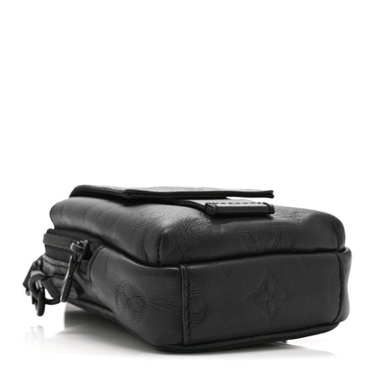 Louis Vuitton Calfskin Monogram Shadow Double Phone Pouch NM Black 4 of 9