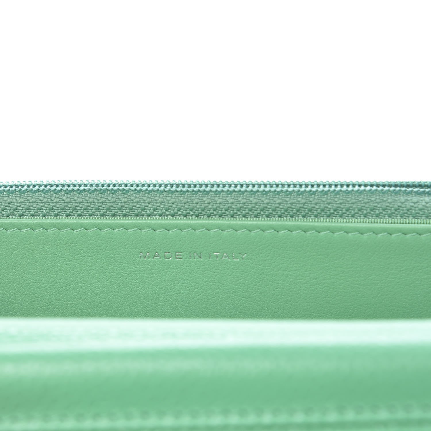 Chanel Caviar Chevron Quilted Wallet On Chain WOC Green 7 of 11