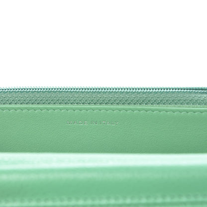 Chanel Caviar Chevron Quilted Wallet On Chain WOC Green 7 of 11