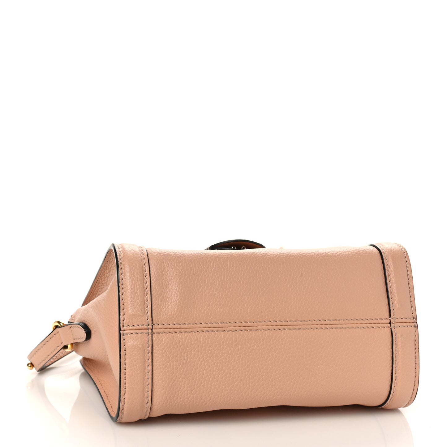 Pebbled Calfskin Mini Skull Padlock Zip Around Tote Boudoir