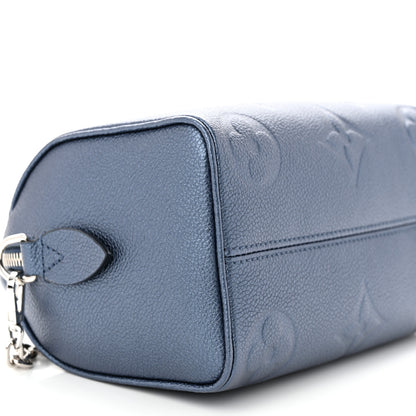 Louis Vuitton Metallic Empreinte Monogram Giant Speedy Bandouliere 20 Navy Nacre 8 of 10