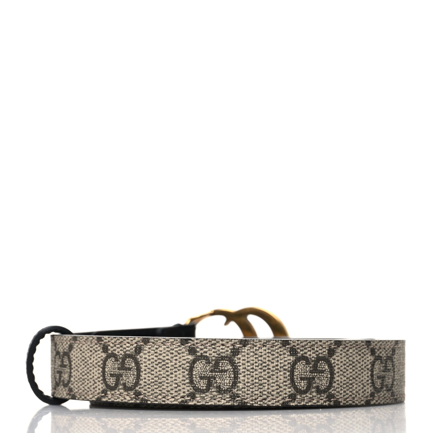 GG Supreme Monogram Matte Plutone Calfskin Double G 20mm Belt 75 30 Beige Ebony Black