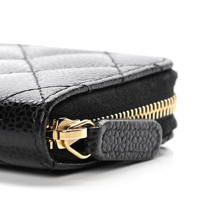 Chanel Caviar Quilted Zip Coin Purse Black 10 of 13