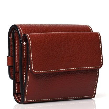 Chloe Grained Calfskin Small Darryl Trifold Wallet Sepia Brown 3 of 8