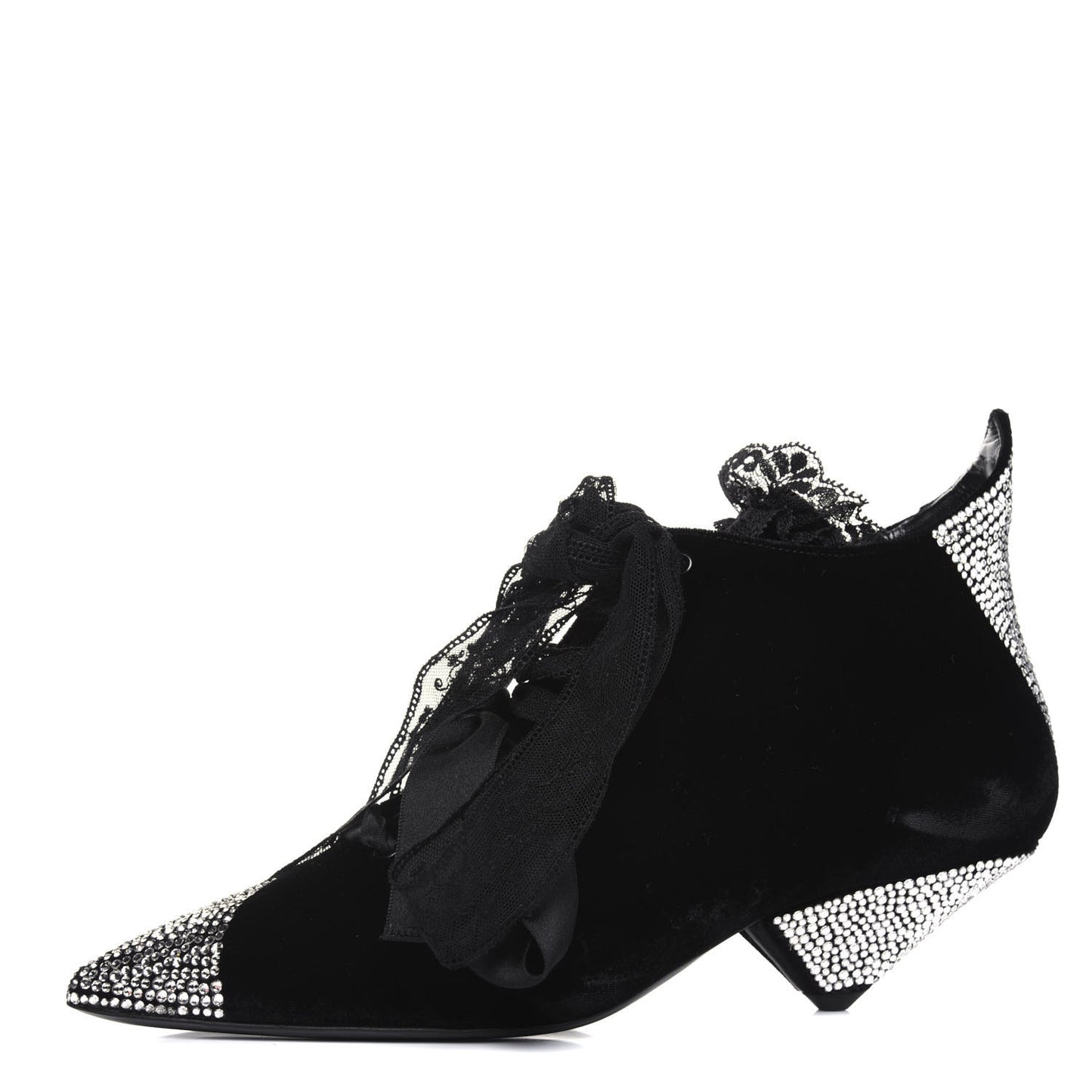 Velluto Master Crystal Embellished Blaze 45 La Strass Ankle Boots 39 Black