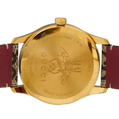 Gucci Stainless Steel Canvas 38mm G-Timeless Supreme GG Blooms Quartz Watch Brown 4 of 4