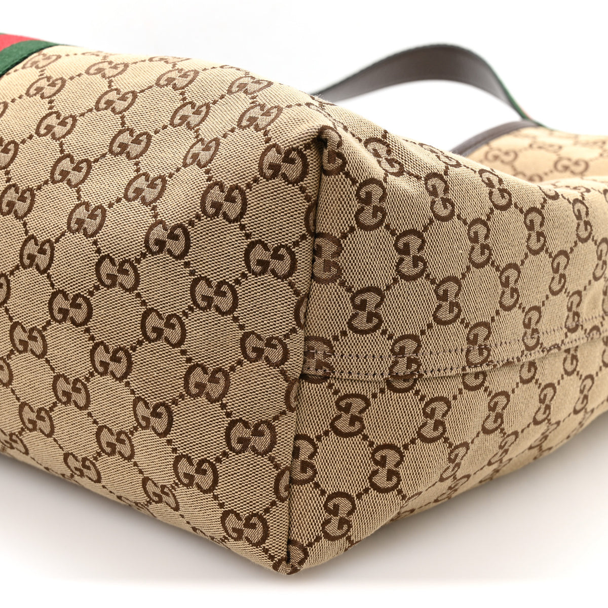 Gucci GG Monogram Web Large Giglio Tote Beige Brown 10 of 11
