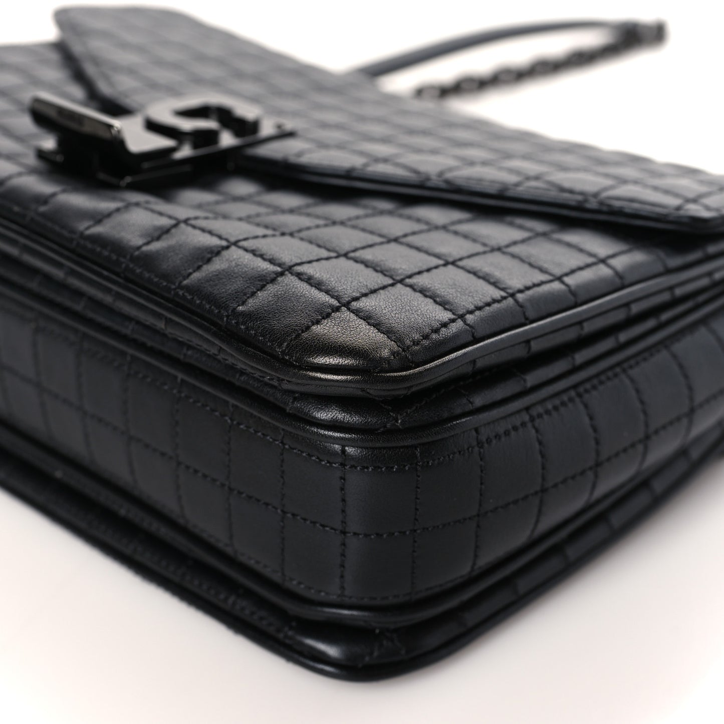 Calfskin Quilted Medium C Bag Black