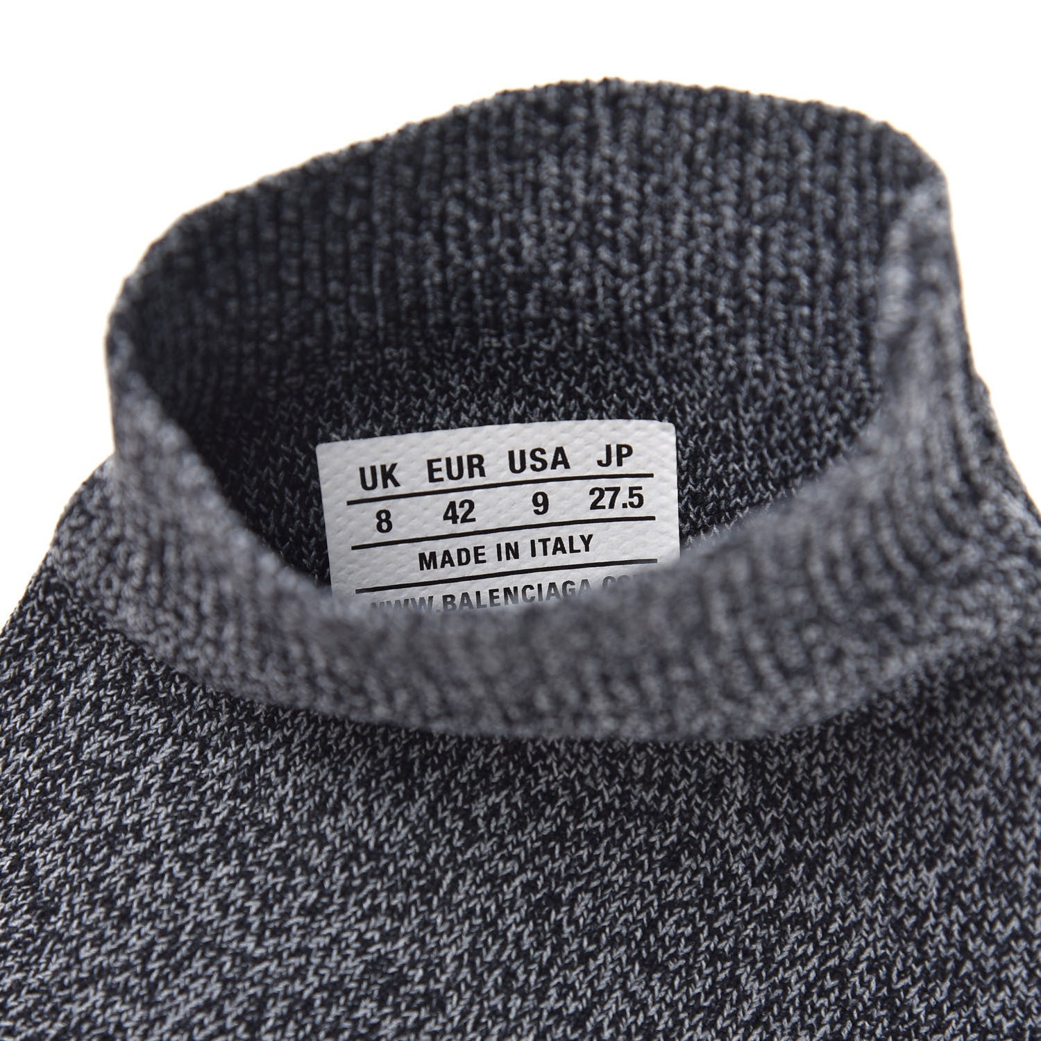 Balenciaga Chine Knit Bi-Color Sole Mens Speed Sneakers 42 Black White 7 of 7