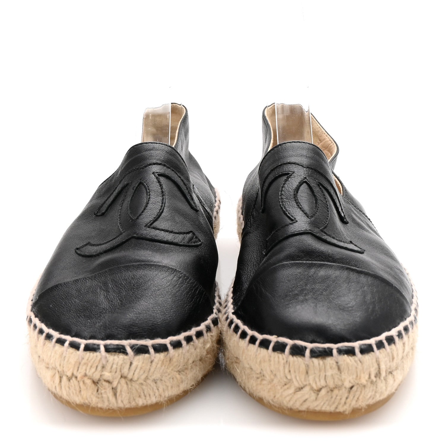 Chanel Lambskin CC Espadrilles 37 Black 3 of 9