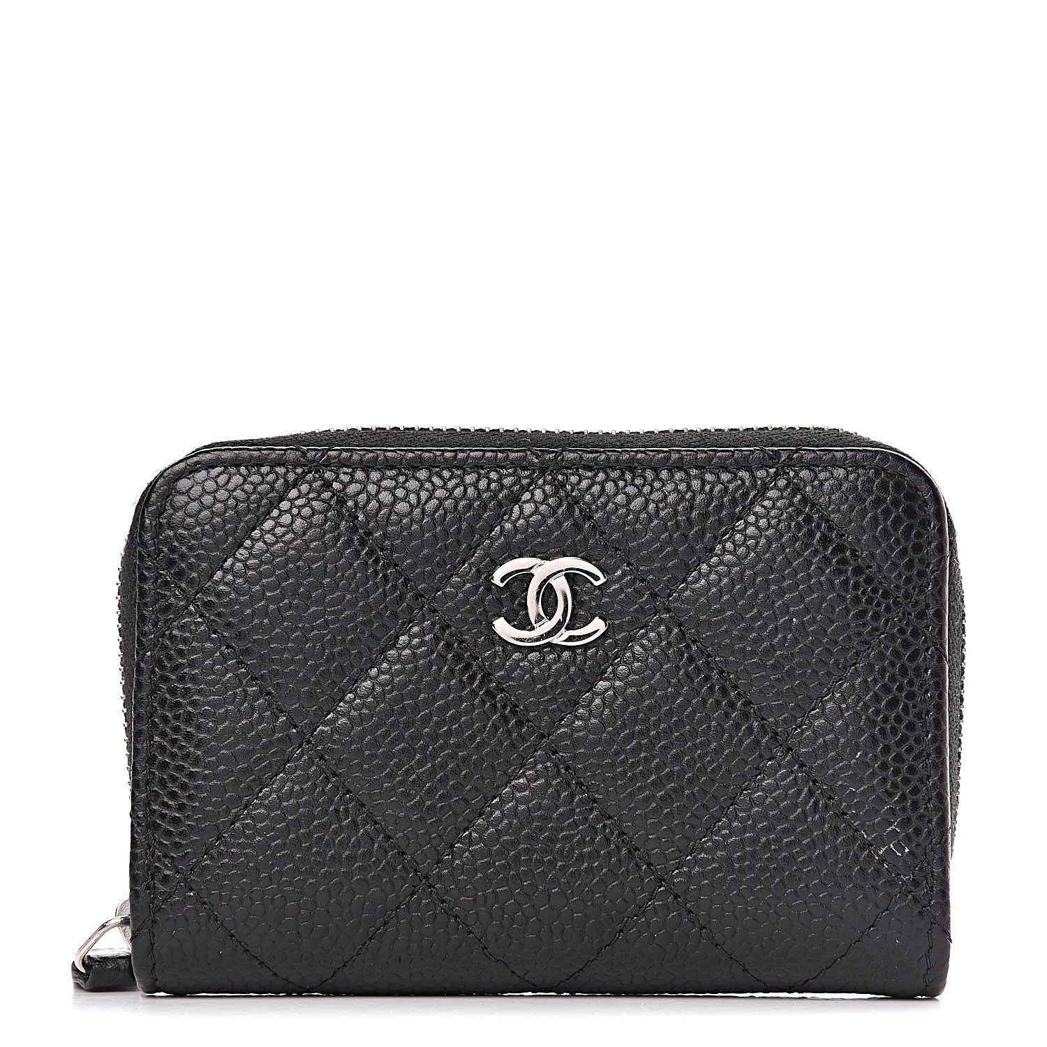 Chanel Caviar Quilted Zip Coin Purse Black 1 of 7