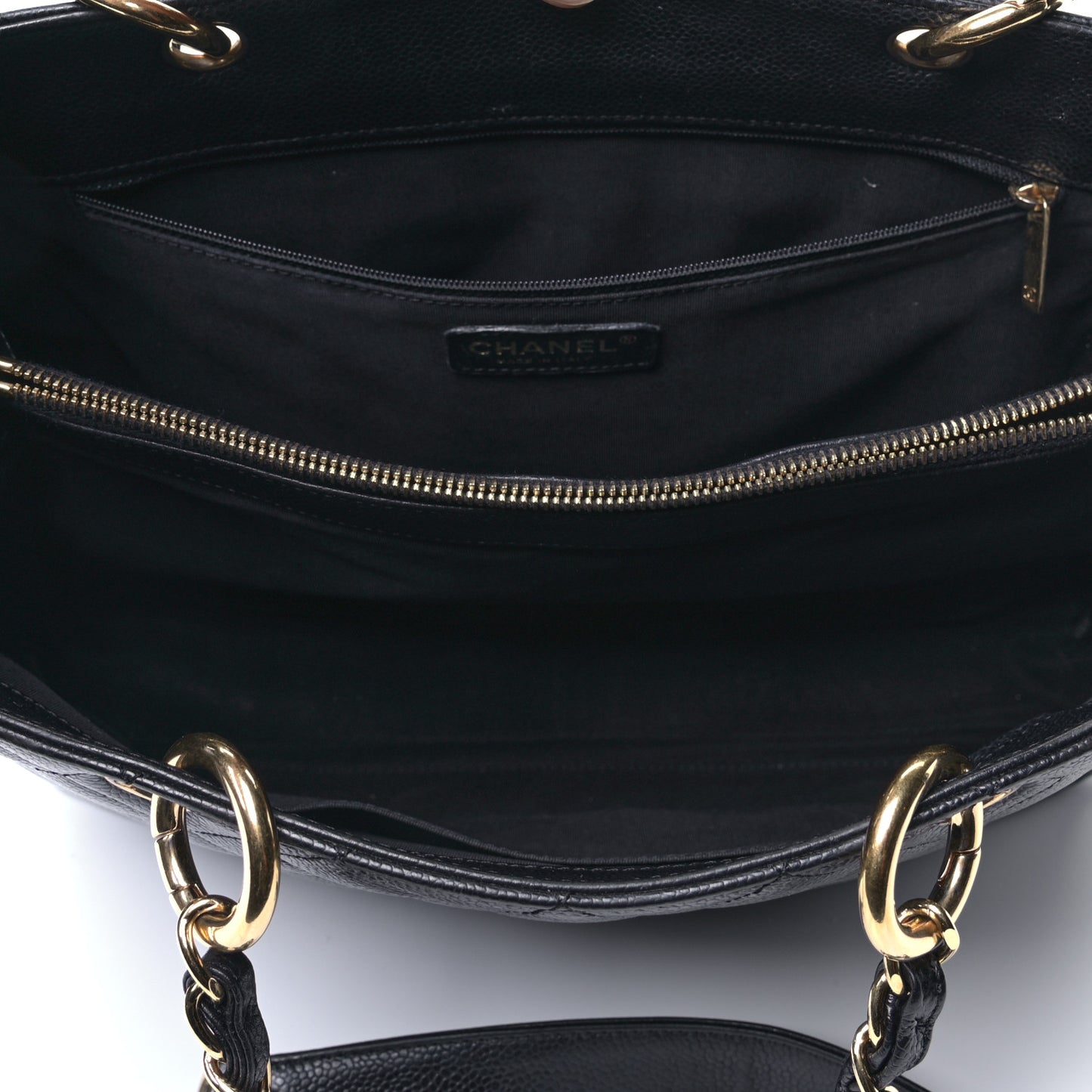 Caviar Quilted Grand Shopping Tote GST Black