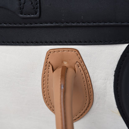 Celine Calfskin Mini Tri-Color Luggage Black Brown White 21 of 24