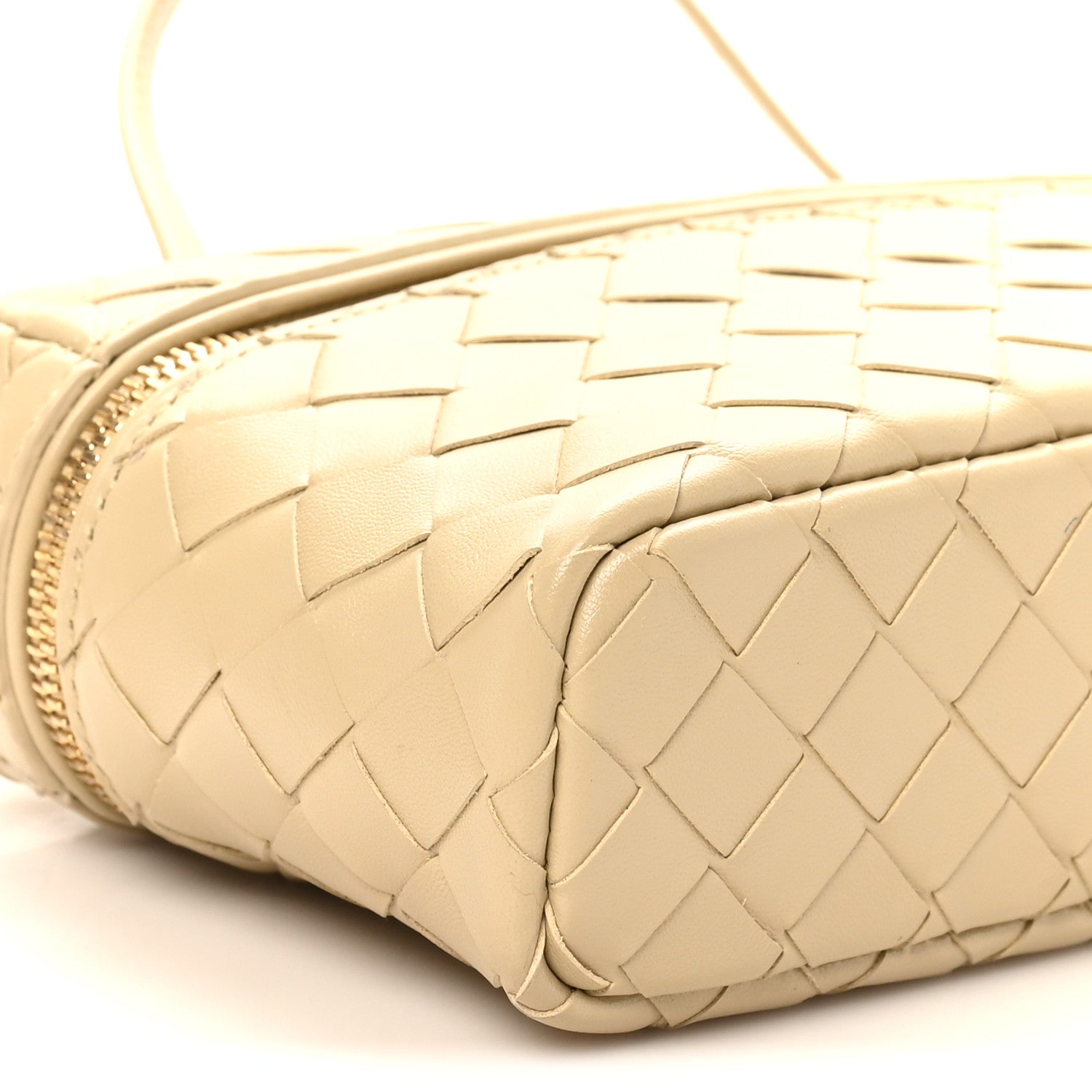 Bottega Veneta Calfskin Intrecciato Bang Bang Vanity Case Ecru