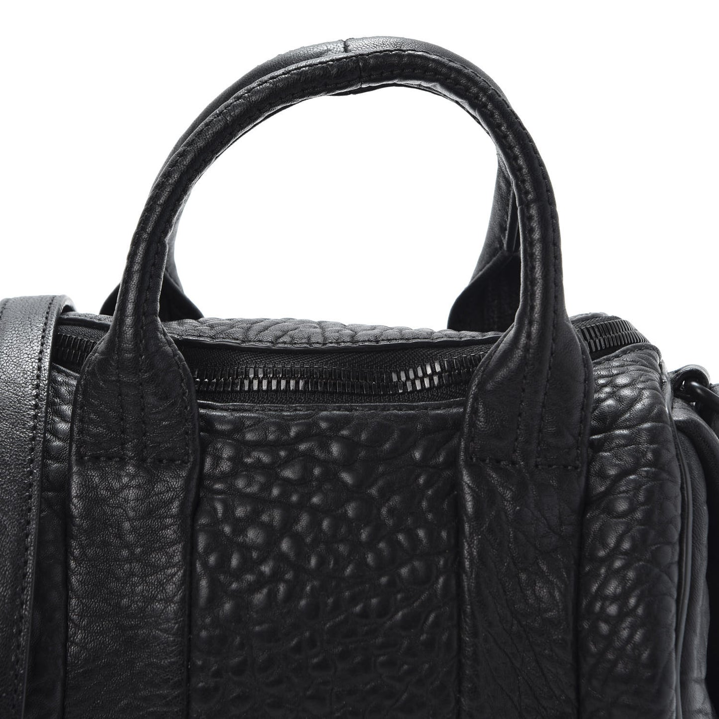 Pebbled Lambskin Mini Rockie Black Matte Black Hardware