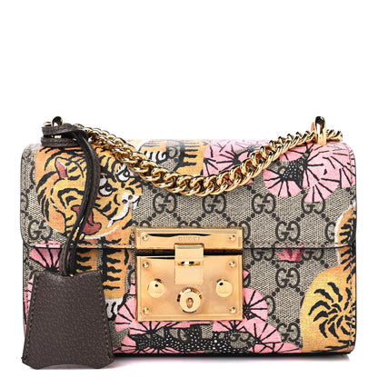 Gucci GG Supreme Monogram Bengal Small Padlock Shoulder Bag Beige Pink 1 of 12
