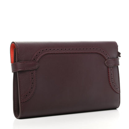 Hermes Swift Ghillies Kelly Longue Wallet Bordeaux Orange Poppy 3 of 9