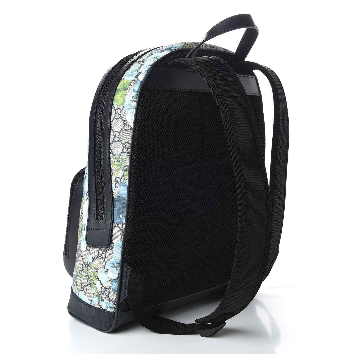 Gucci GG Supreme Monogram Blooms Medium Day Backpack Beige Blue Navy 2 of 9