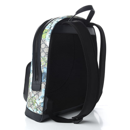 Gucci GG Supreme Monogram Blooms Medium Day Backpack Beige Blue Navy 2 of 9