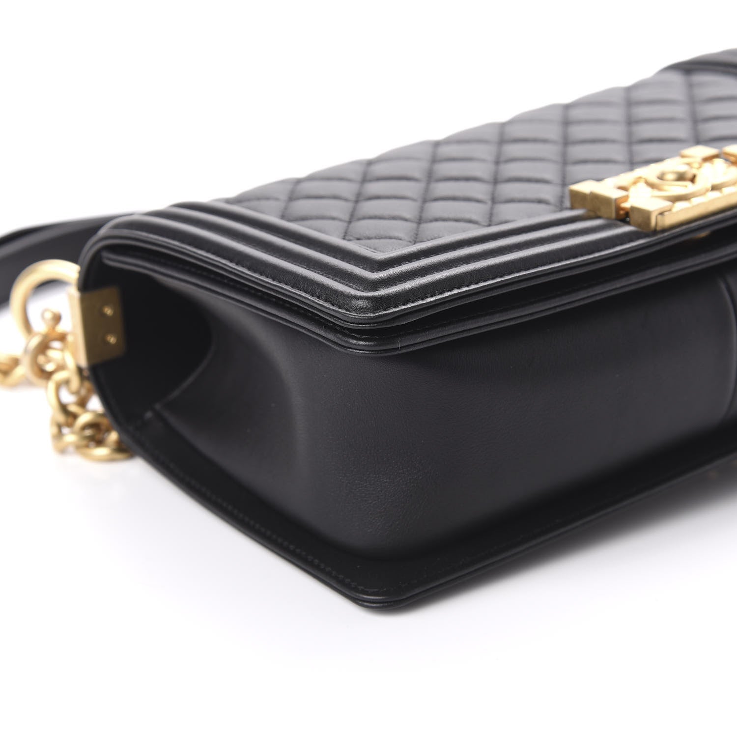 Chanel Calfskin Medium Boy Logo Top Handle Flap Black 6 of 11