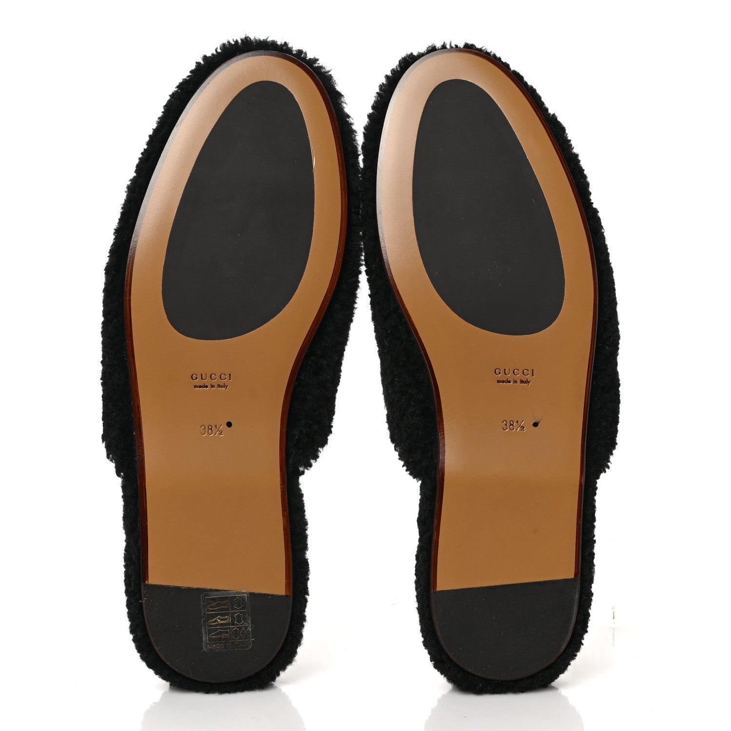 Gucci Shearling Interlocking G Womens Eileen Slippers 38.5 Black Butterscotch 5 of 8